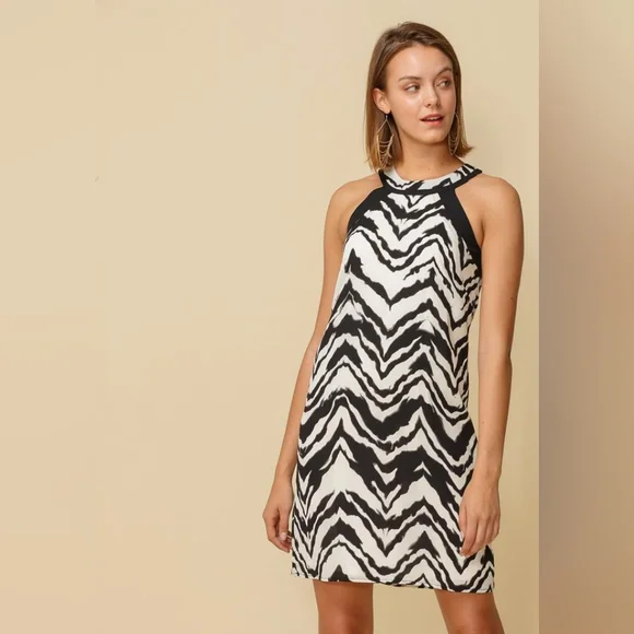 Ro & De | Dresses | Rode Womens Halter Neck Zebra Dress Sz Xs | Poshmark